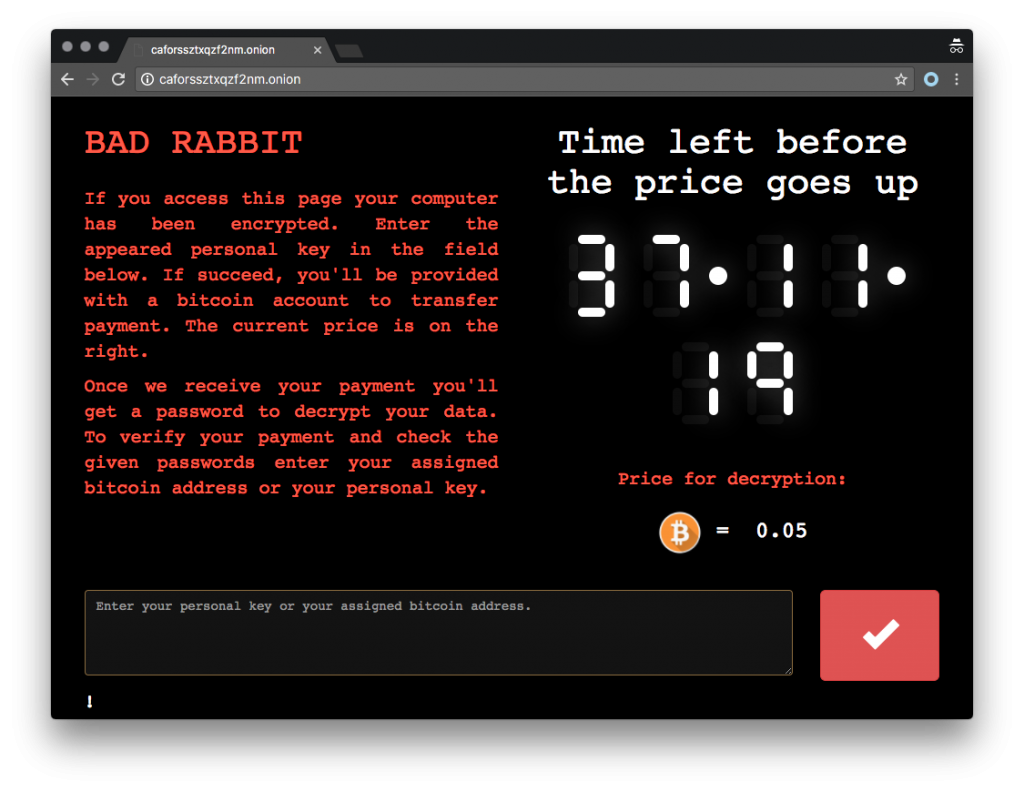 Bad Rabbit: Not-Petya возвращается с обновленной версией программы-вымогателя